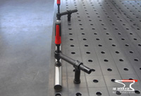 Welding table with holes
